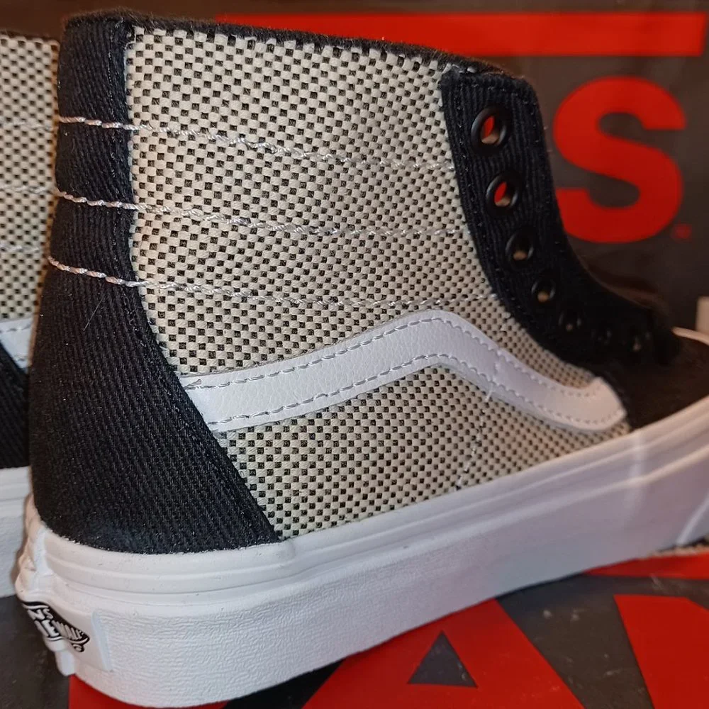 Vans Sk8 Hi Tapered 2-Toned Linen Black/True White Mens 7.5/Womens 9 VN0A4U16WRJ